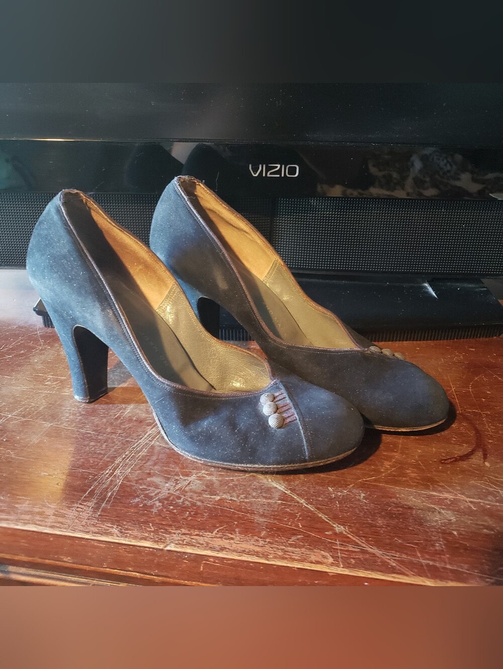 Vintage 1940s-1950s Navy Blue Heels